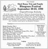 Festival Advert - Bluegrass Unlimited August 1990