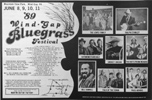 Wind Gap festival advert 'Bluegrass Unlimited' May 1989