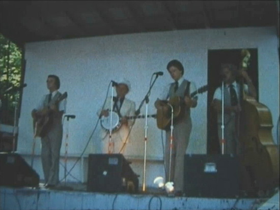 On stage at the festival. L-R: Jr Blankenship, Ralph, Charlie Sizemore, Jack Cooke