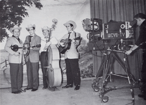 The Lonesome Pine Fiddlers L-R: Curly, Ray Goins, Ezra Cline, Melvin Goins