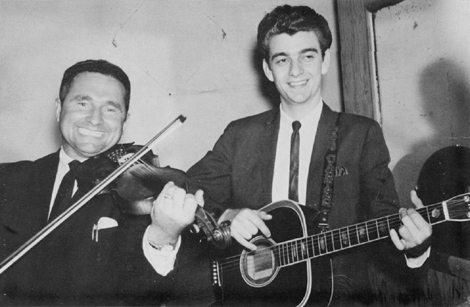 Curly Ray Cline and Larry Sparks (with Carter's guitar) circa 1967